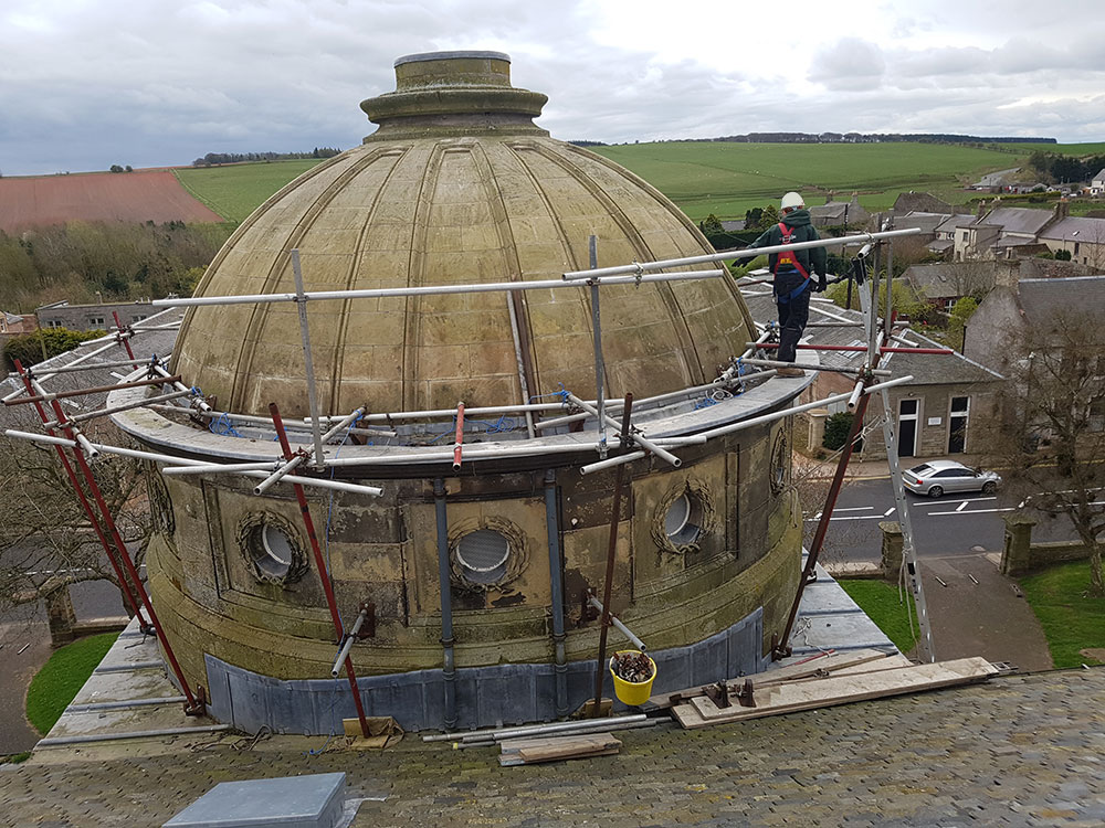 Round tower steeplejack scaffold