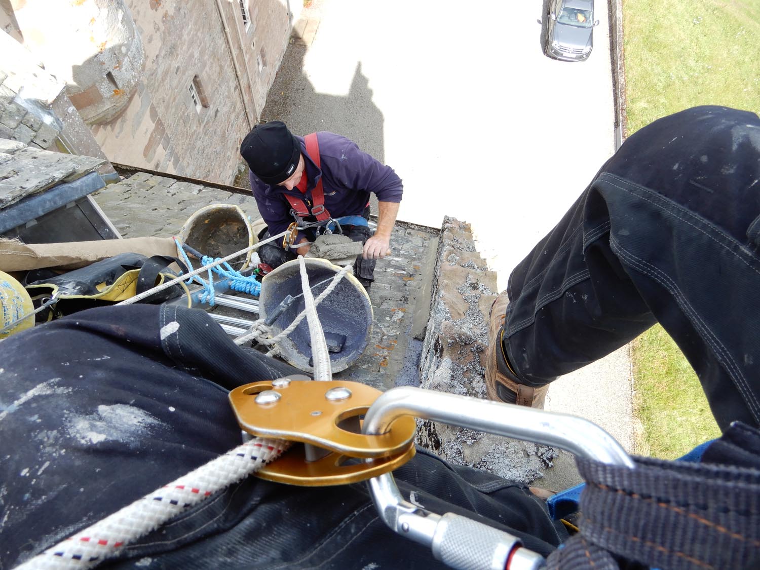 Hydraulic lime skews on a Highland Castle