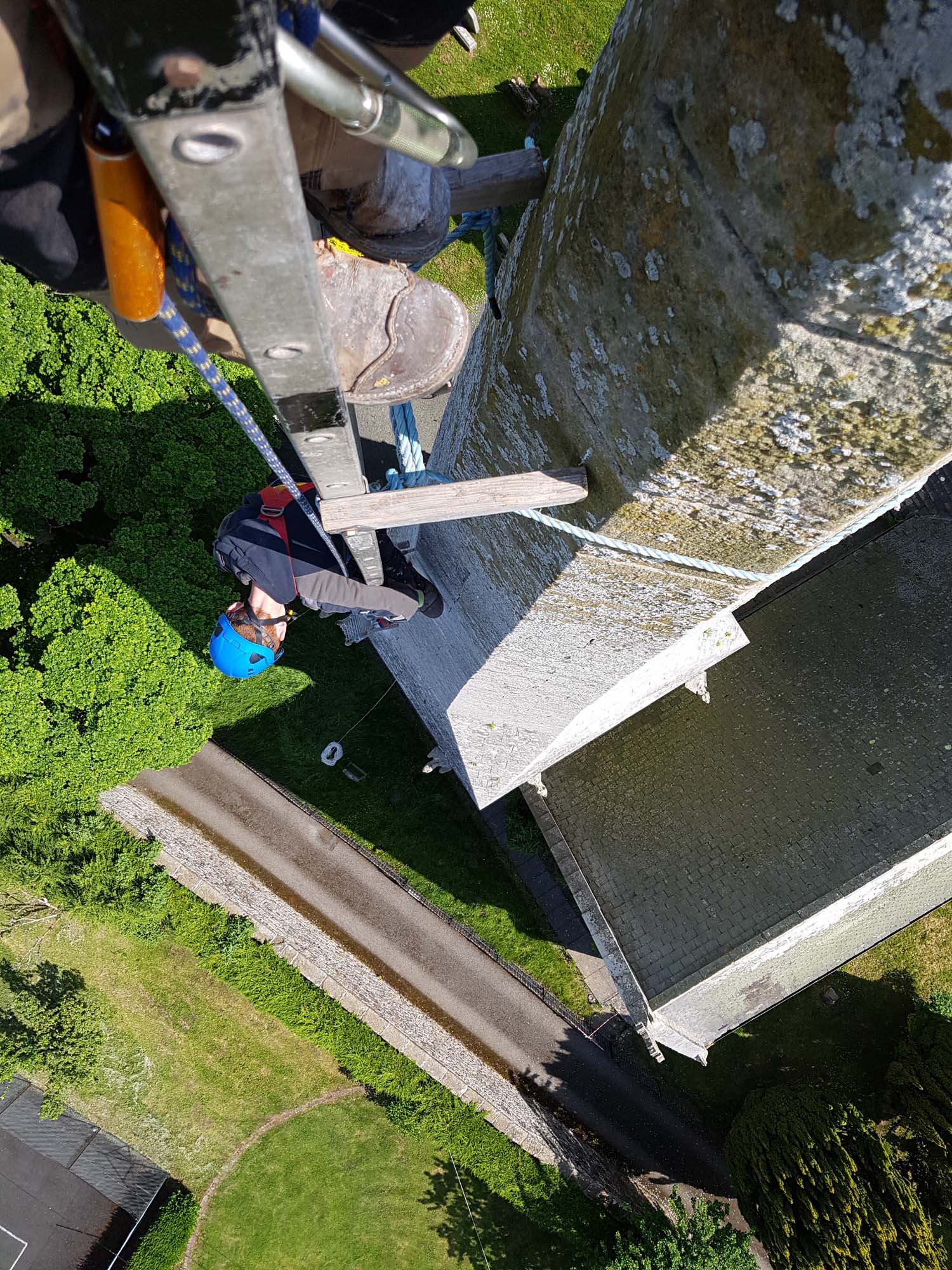 Church spire from the top